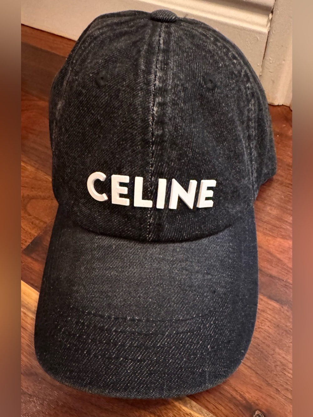 Black Washed Denim Baseball Cap